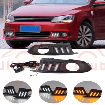 Par de luces antiniebla LED delanteras luces de señal dinámica para Volkswagen Jetta 2011-2014 c Foto 1 de 4