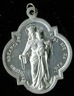 LARGE ANTIQUE   ALUMINUM  MEDAL OF ST MARY AND JESUS AND ST DOMINIC OVERSIDE