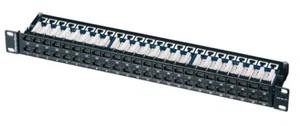 NEW HellermannTyton PP110C5E481U Category 5e 48 Port Patch Panel, 1U, Black - Picture 1 of 1