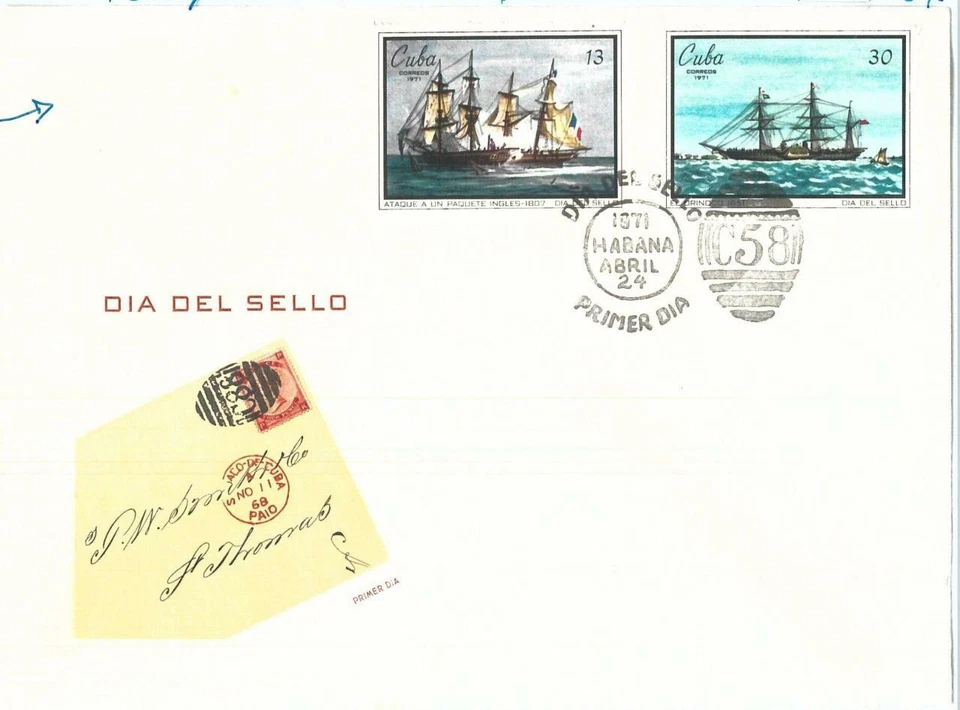 73992 - HAVANA - CUBIERTA FDC 1971 - ENVÍOS Barcos Foto 1 de 1
