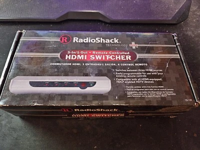 Radio Shack HDMI Switcher 3 In 1 Out Silver Remote Controlled CAT NO. 15-129 - Image 1 of 2