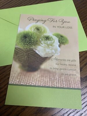 Tarjeta de felicitación religiosa de 5”x7” Sympathy Praying For You In Your Loss bendecida Foto 1 de 4