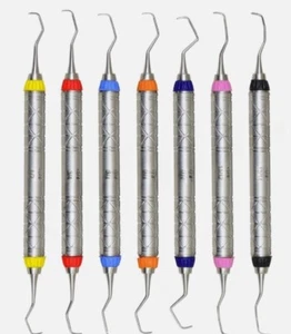 7 Stück Zahn Parodontal Gracey Küretten Chirurgische Hohlgriffsonde - Bild 1 von 2