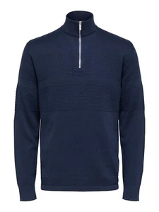 Selected Hombre Redondo Jersey Slhmaine S M L XL XXL Azul Gris Verde Algodón - Imagen 1 de 10