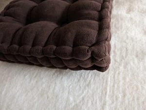 French Style Tufted Brown Bench Cushion 30" L x 16" W (Floor, Windowseat) - Picture 1 of 6