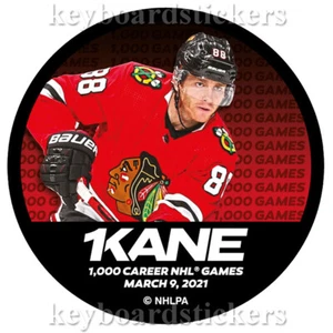Patrick Kane #88 Chicago Blackhawks 1000 Career Games Hockey Puck - March 9,2021 - Picture 1 of 2