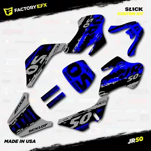 Gray & Blue Slick Camo Racing Graphics kit Fits 00-06 Kawasaki JR50 JR 50 - Picture 1 of 5