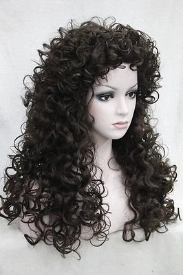 new fashion sexy loose curls chestnut brown 24" long synthetic hair full wig - Image 1 of 4