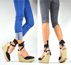 High Heels Ladies' Shoes Espadrilles Sandals Plateau Kailabsatz Lacing Court