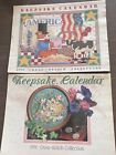 Vintage Lot of 2 Cross Stitch Collection 1990 1991 Patterns Keepsake Calendar
