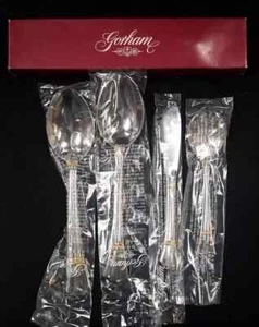 GORHAM Golden Danube Stainless Serving Set 18/8 KOREA - Picture 1 of 4