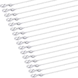 24 Pack Silver Necklace Chains Bulk with Lobster Clasp Silver Plated Necklace Ch - Picture 1 of 7