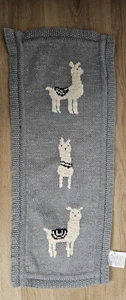 Creative Co-Op grey cotton knit llama baby infant burp cloth cute and soft - Picture 1 of 6