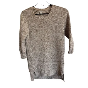 L L Bean Women Sweater Sz S Brown Beige Speckled Knit Crew Neck Gorpcore Preppy - Picture 1 of 7