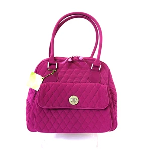 Nuevo con etiquetas Bolso de Mano Vera Bradley Turn Lock Acolchado Sólido Magenta Berry Púrpura - Imagen 1 de 13