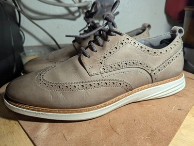 COLE HAAN Men's Grand Evolution Leather Wingtip Oxfords Size 9.5 M Pewter C31350 - Image 1 of 4