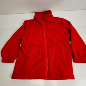 Chaqueta polar roja lisa con cremallera bolsillos y muñecas elásticas para niños talla S (6-7) - Imagen 1 de 6