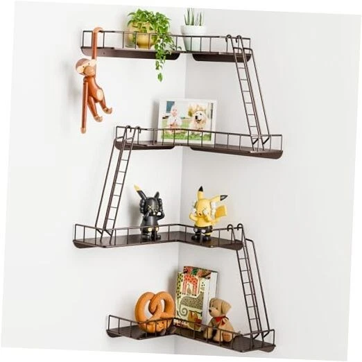 Fire Escape Wall Shelf - Modern City Style 4-Tier Coffee Fire Escape Wall Shelf