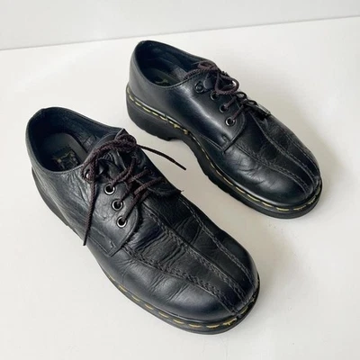 Zapatos Oxford Gruesos De Colección Dr. Martens Cuero Negro Talla 9 Para Mujer MEI 7 UK Foto 1 de 4