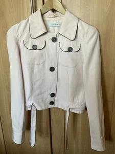 SALE René Lezard Lovely Silk/Linen Pink Lined Short Jacket Piping 6/8 French - Picture 1 of 14