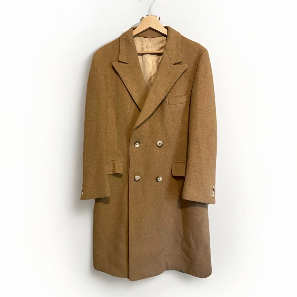 VNT Pendleton ~44R 100% Wool Trench OverCoat Camel Tan USA See Measurements - Image 1 of 4