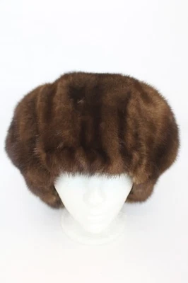 REFURBISHED NEW DEMI BUFF  MINK FUR BERET STYLE HAT WOMEN WOMAN SIZE ALL - Image 1 of 4