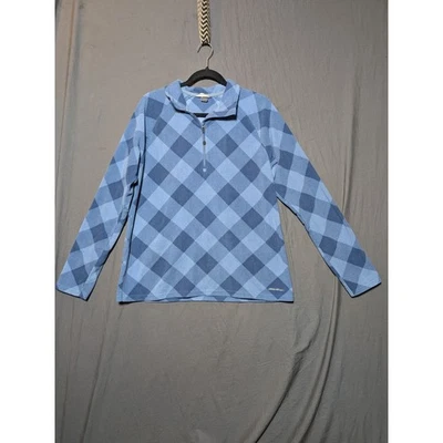 Sudadera pulóver polar a cuadros azul XL Eddie Bauer para mujer Foto 1 de 4