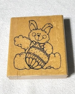 Osterei Hase Gummistempel D.O.T.S. Q139 Holz montiert - zum Basteln Stanzen - Bild 1 von 6