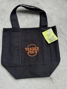 New Limited Trader Joe's Mini Halloween Black Canvas Tote Bag - 🎃 - Picture 1 of 1