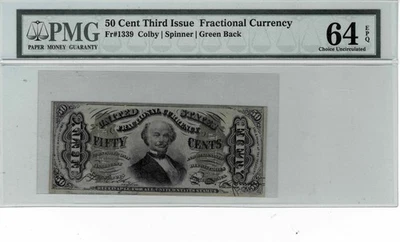 .50 Cent Fractional Currency note-fr.1339-(3rd Issue) PMG Choice UNC 64 EPQ - Image 1 of 4