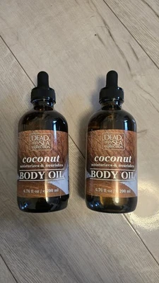 2 x 200ml LARGE Dead Sea Collection Coconut Body Oil moisturizes and nourishes