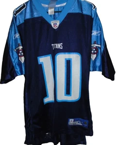Camiseta de fútbol americano vintage de los Tennessee Titans Vince Young #10 Reebok NFL para hombre M azul - Imagen 1 de 2
