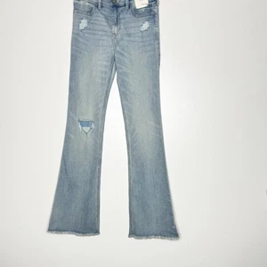 NEW Abercrombie Fitch Kids High Rise Flare Jeans Kids Girls Size 11-12 Long Tall - Picture 1 of 9