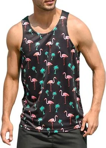 Mens Beach Tank Tops Fashion Graphic Quick Dry Sleeveless Shirt for Beach - Picture 1 of 46