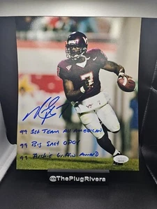 Michael Vick Signed Hokies 8x10 Photo With Career Stat Inscriptions (JSA) - Picture 1 of 4
