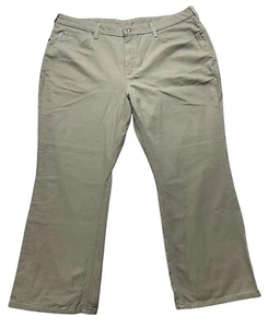 Pantaloni Carhartt kaki WB002 20x28 vestibilità tradizionale bootcut tela jeans donna nuovi - Foto 1 di 10