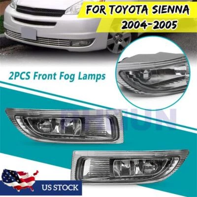 2x Faro antiniebla delantero L&R luz de conducción transparente para Toyota Sienna 2004-2005 EE. UU. Foto 1 de 4