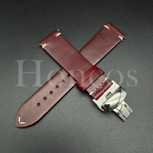 Correa de reloj de aceite vintage de cuero genuino 18 19 20 21 22 mm se adapta a Tudor rojo EE. UU. - Imagen 1 de 20