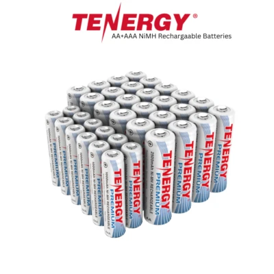 Baterías recargables 36 piezas Tenergy Premium 24AA+12AAA 2500mAh/1000mAh NiMH Foto 1 de 4