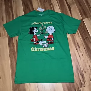 Charlie Brown Weihnachten T Shirt Herren Medium Grün - Bild 1 von 3