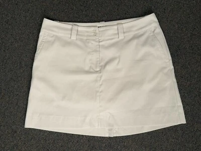 耐克高尔夫 Dri Fit 女式米色直筒短裙 12 码纯色泡菜网球 — 第 1/4 张图片