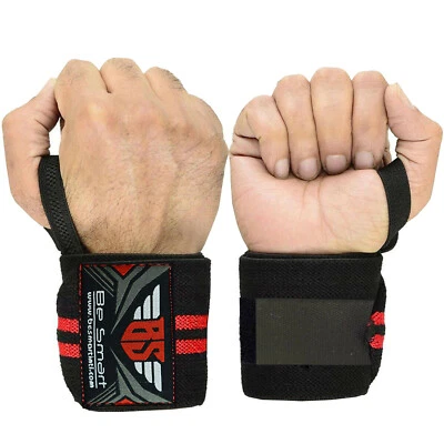 Weight Lifting Wrist Wraps Gym Fitness Training Support Crossfit Soft Strap PAIR - Image 1 of 2