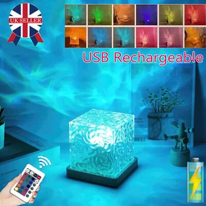 RGB Cube Northern Lights 16 Colour Aurora Projector Lamp Ocean Wave Night Lights - Picture 1 of 12