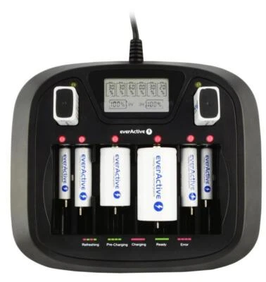 everActive 900U Akku Ladegerät Schnellladegerät 9V AA AAA  Baby Mono C D - Bild 1 von 4
