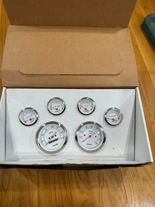 DOLPHIN GAUGES 6 STREET ROD GAUGE SET STREET ROD HOT ROD, UNIVERSAL - Picture 1 of 2