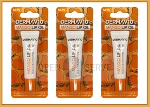 3x DermaV10 Mango Lip Oil - Hydrates | Vitamin E | Shea Butter | Vegan- 10ml - Picture 1 of 2