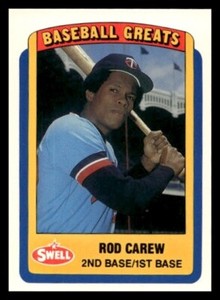 1990 Swell Baseball Greats Rod Carew #15 Minnesota Twins ~ $.99 Ship!