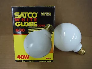 Satco White Globe G30 40W S3671 - Picture 1 of 3