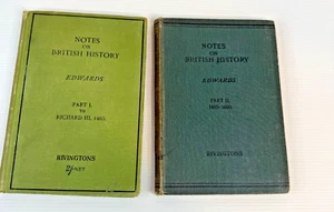 Notes On British History by William Edwards Part I & II 1909 Antique HB Set - Picture 1 of 22