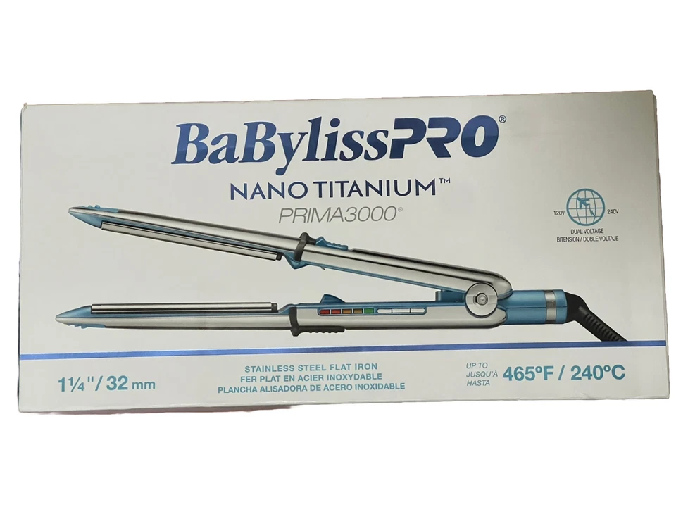 Babyliss PRO Nano Titanium PRIMA3000 1-1/4”-1 1/2"- 1” Stainless Iron New in Box - Image 1 of 1